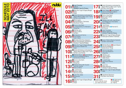 Nublu's May 2010 Schedule