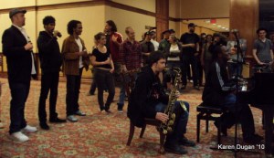 Soulive watching Nigel Hall and Skerik @ Rock The Resort II