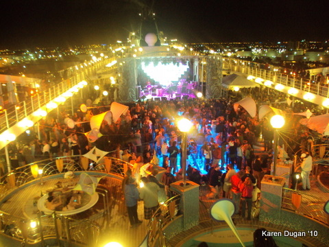 The scene as we pulled away from port....The adventure has begun!