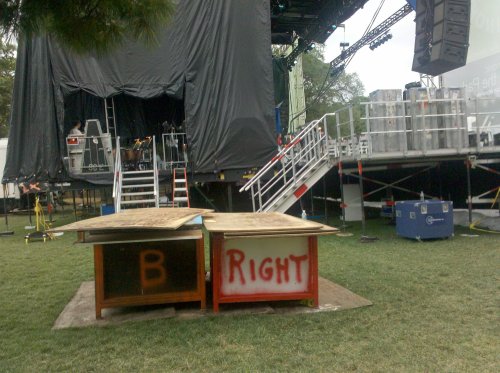 View of side stage...walking in