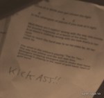 Tim was reading lyrics all night!