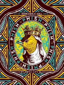 10/29 - Poster by Nate Duval © Phish 2010. New Jersey Eastern Goldfinch.