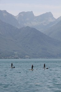 Surf Board Paddlers had the best view from the middle of the Lake