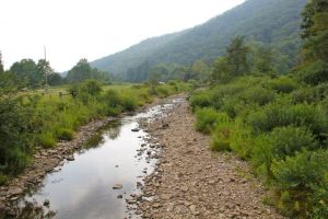 The River that runs along the Main entrance and Family Camping. 