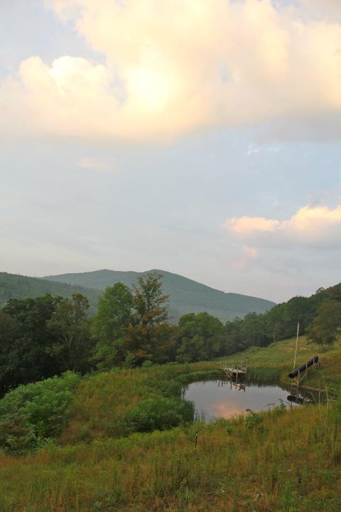 The lake/swimming hole at the top of the hill.