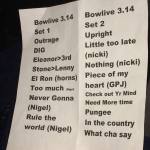 Set List for Bowlive V, Night II